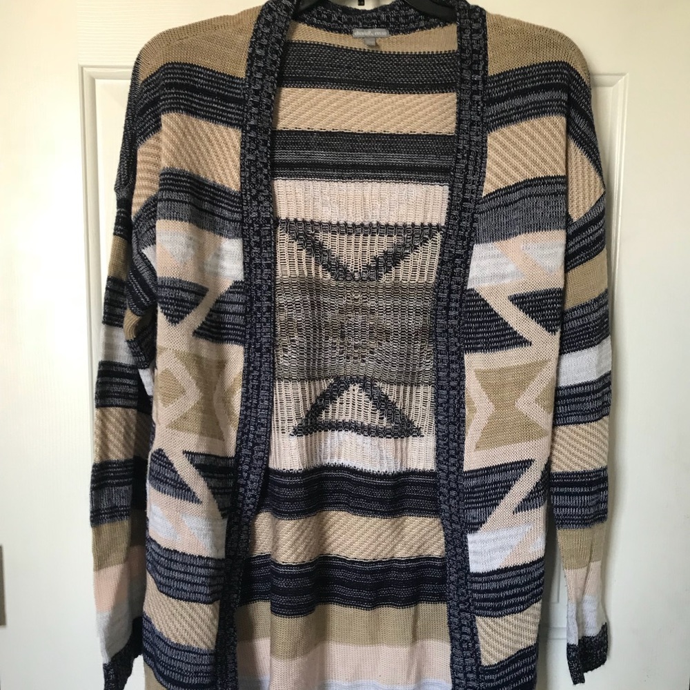 Striped geometric cardigan